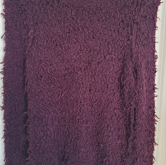 Free People Polar Bear Shaggy Sweater Eggplant Purple - Picture 4 of 8